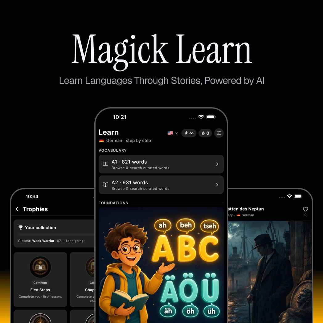Magick Learn app: learn languages through stories